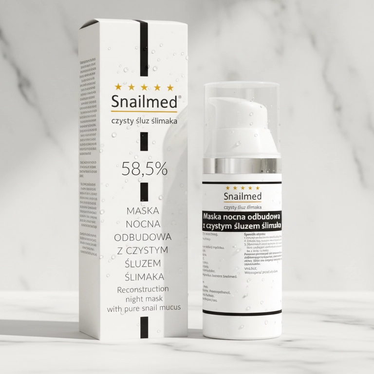 Regenerująco odbudowująca Maska na noc z naturalnym śluzem ślimaka oraz kwasem hialuronowym