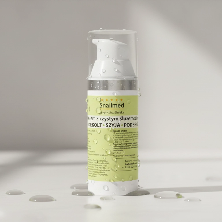 Przeciwzmarszczkowy Krem na dekolt z naturalnym śluzem ślimaka, prowitaminą B5, witaminą E oraz keratyną - obrazek 2