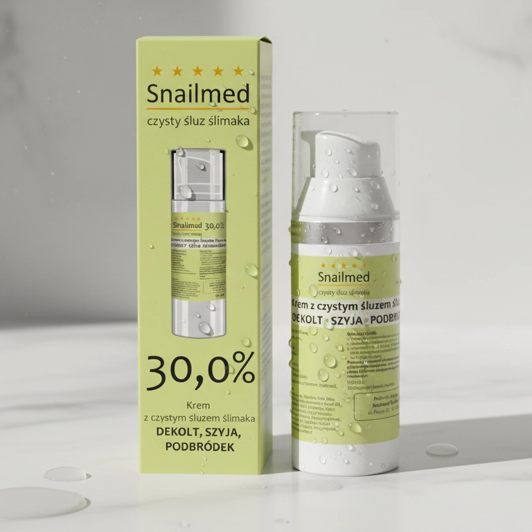 Przeciwzmarszczkowy Krem na dekolt z naturalnym śluzem ślimaka, prowitaminą B5, witaminą E oraz keratyną