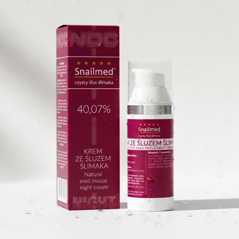 Regenerujący Krem na noc do twarzy z naturalnym śluzem ślimaka, kwasem hialuronowym oraz woskiem pszczelim