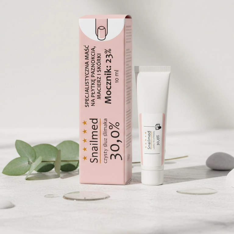 Odbudowująca Maść do płytki paznokcia i skórek z naturalnym śluzem ślimaka, mocznikiem, olejkiem rycynowym i woskiem pszczelim, <b>10ml</b>