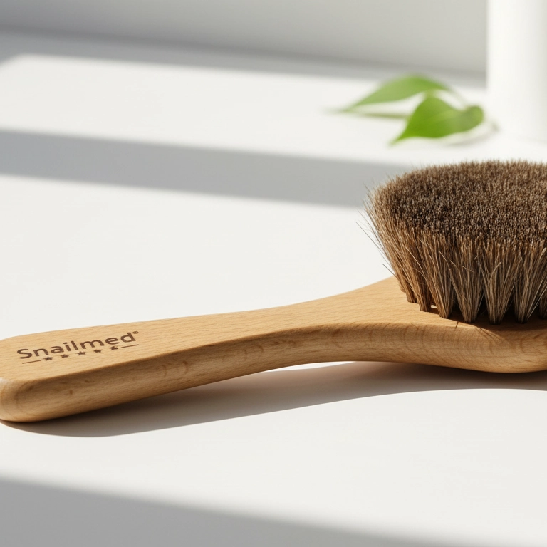 Naturalna Szczotka do Twarzy z Włosiem Końskim i Ręcznie Robioną Rączką z Bukowego Drewna