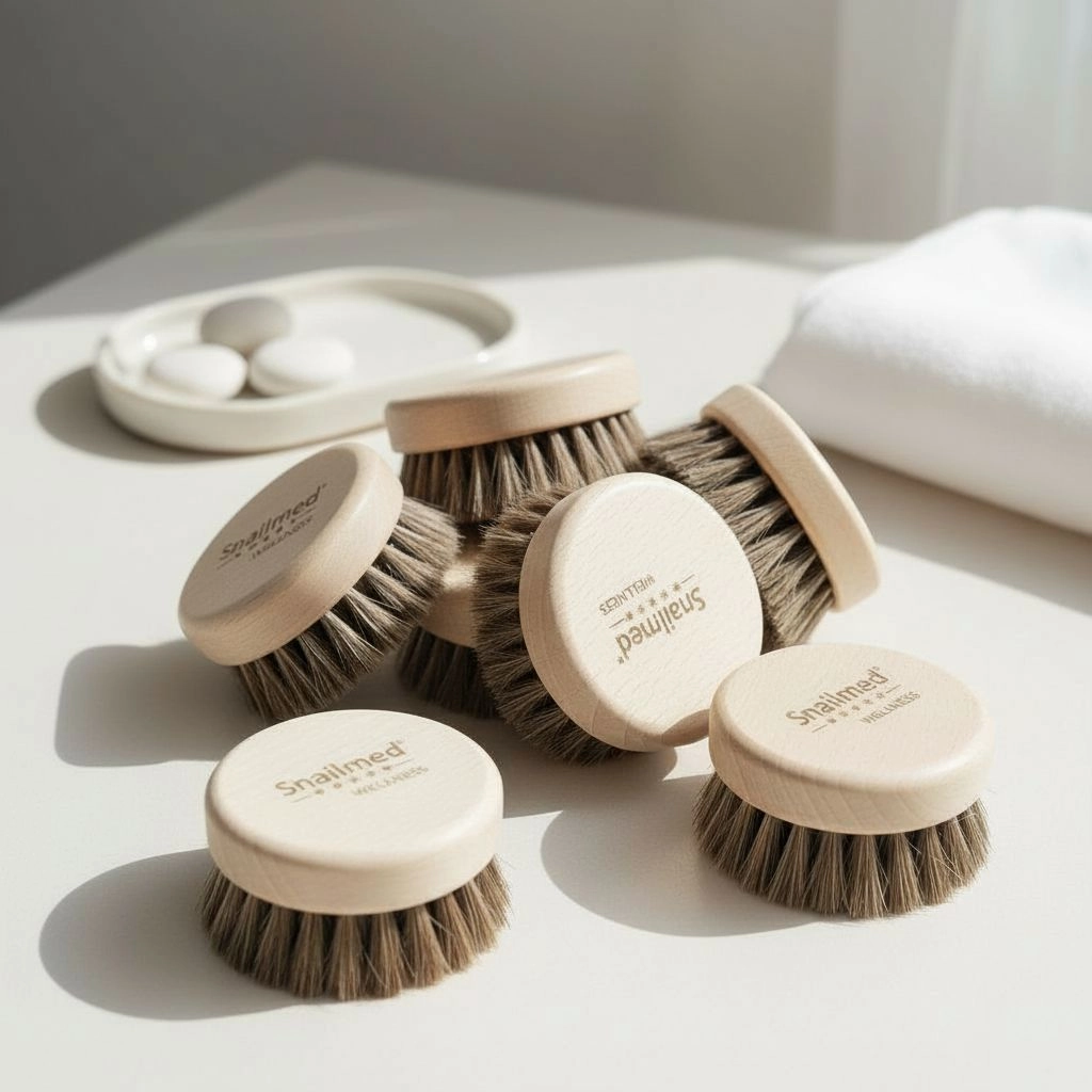 Profesjonalna Szczotka do Skóry Twarzy z Naturalnego Włosia Końskiego i Oprawką z Drewna Bukowego - obrazek 4