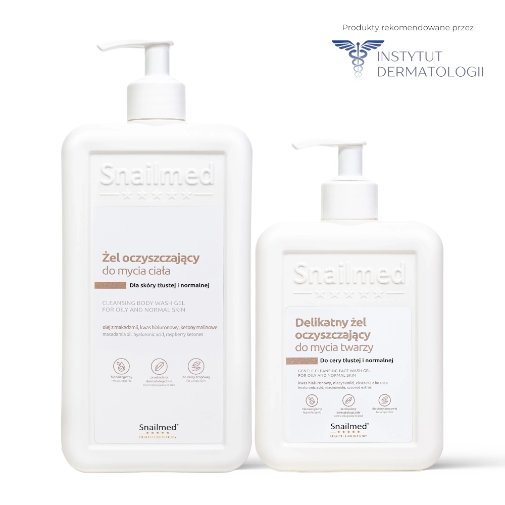 Zestaw dermokosmetycznych żeli oczyszczających do mycia ciała oraz twarzy dla skóry tłustej i normalnej - obrazek 2